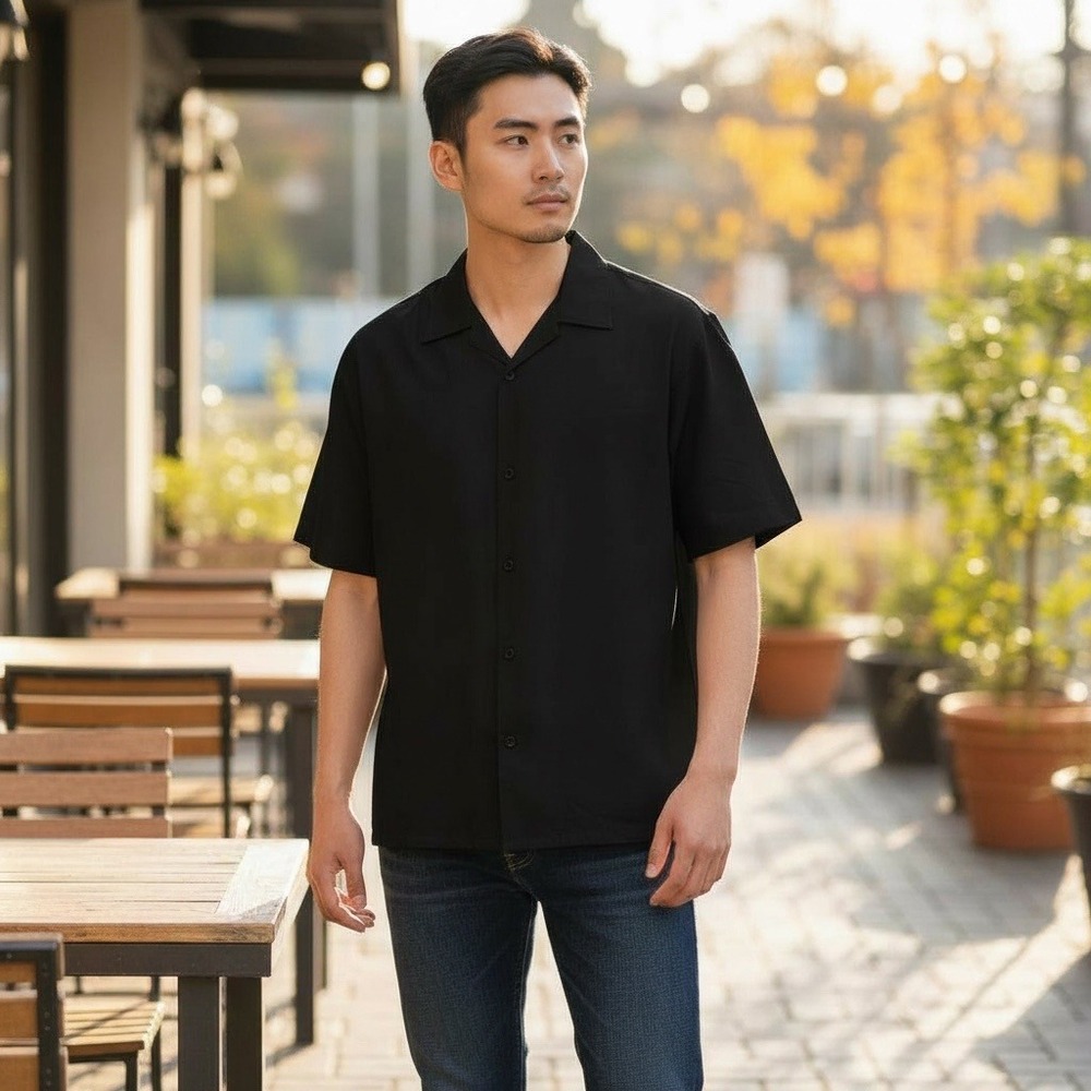 Vintage Illusionz Men's Black Long Sleeve Button‎ Up Dress Shirt Size 6XL